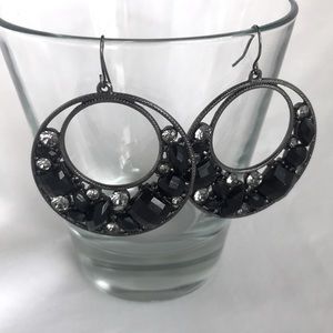 Earrings rhinestones and metal